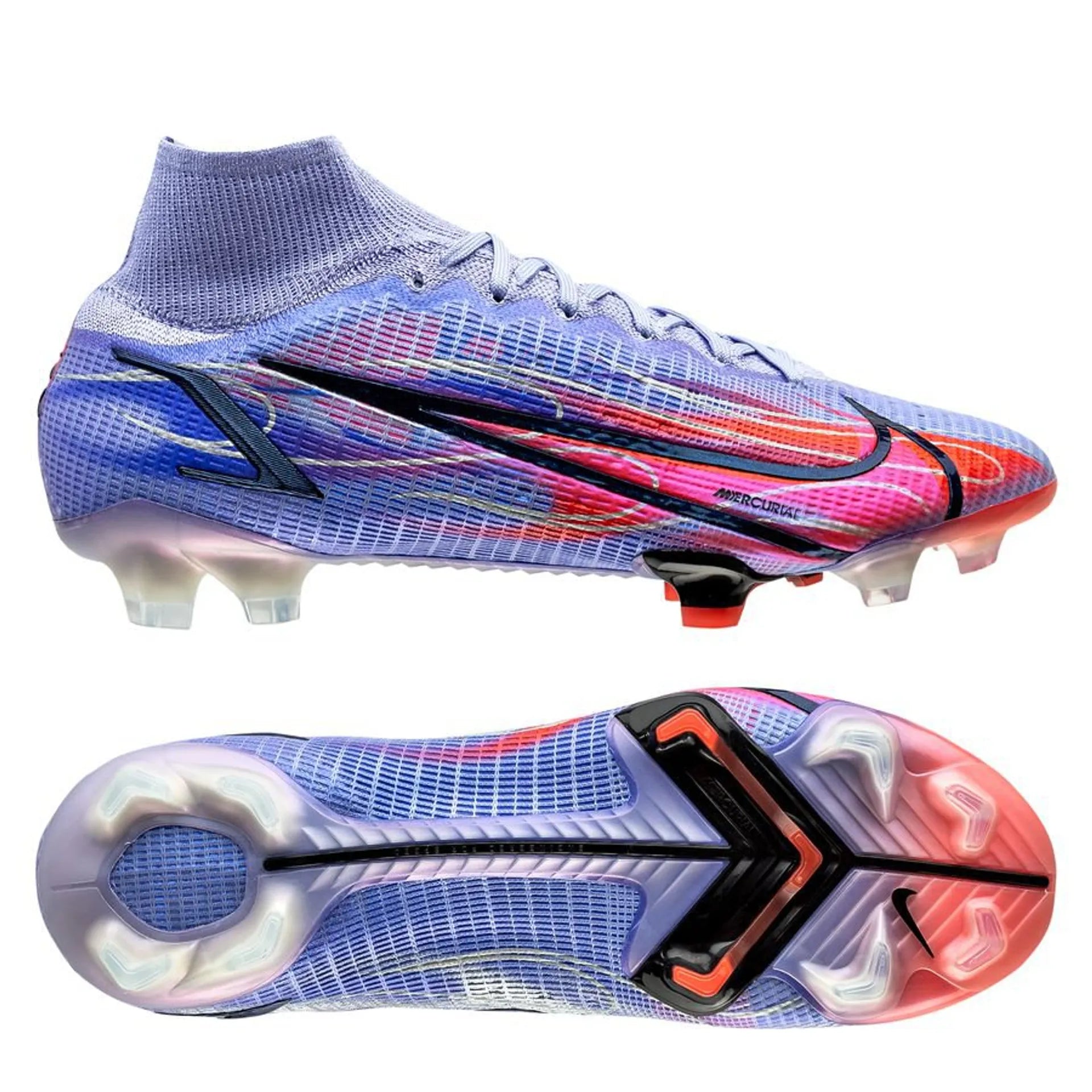 NIKE MERCURIAL SUPERFLY 8 ELITE FG KM FLAMES- Violet/Argente