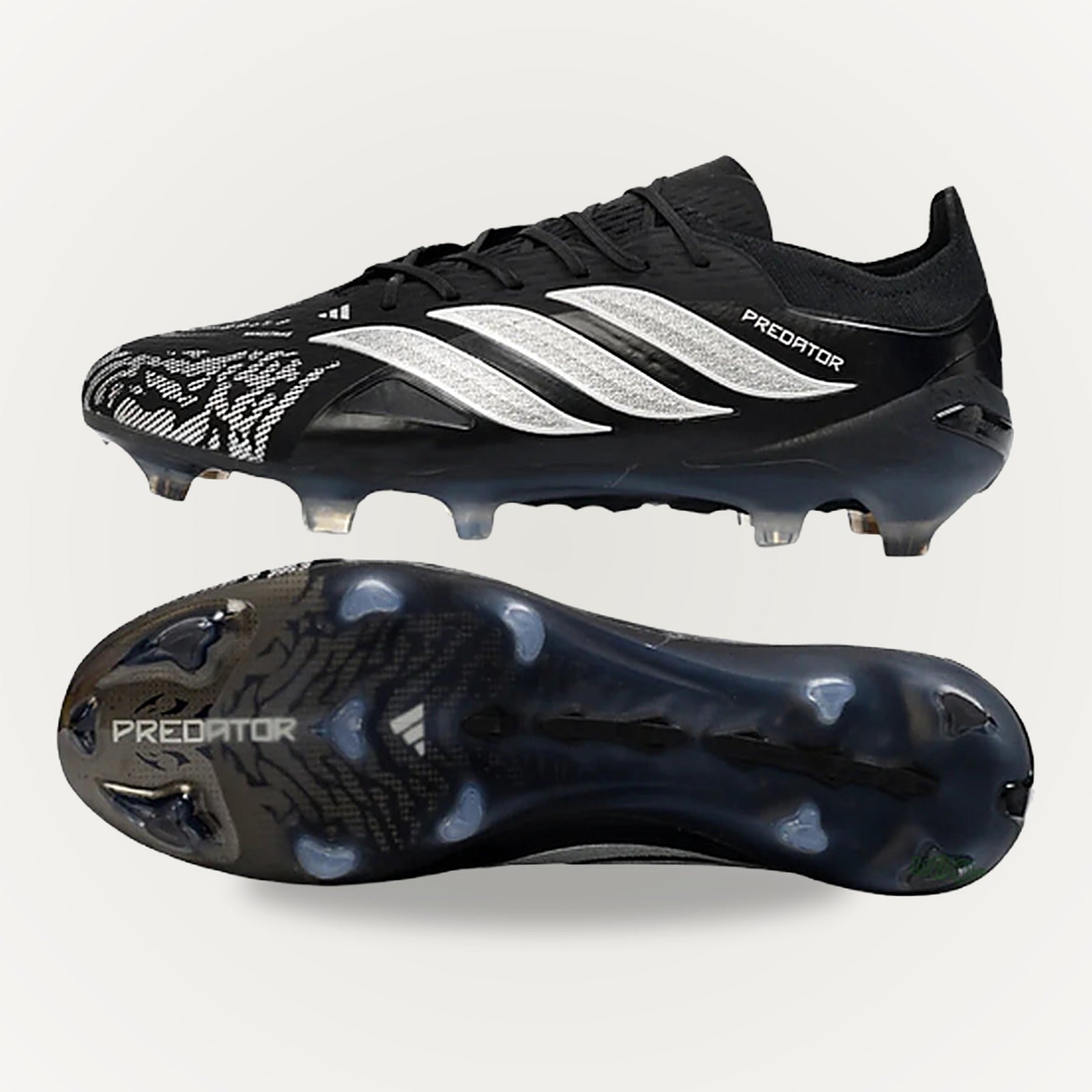 ADIDAS PREDATOR 26 ELITE Black Silver - studio background