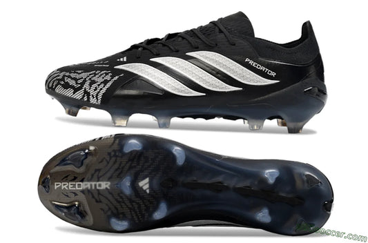 ADIDAS PREDATOR 26 ELITE FG Firm Ground Soccer Cleats - Black/Silver Shade/White Accent