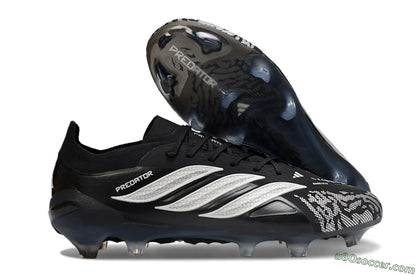 ADIDAS PREDATOR 26 ELITE FG Firm Ground Soccer Cleats - Black/Silver Shade/White Accent