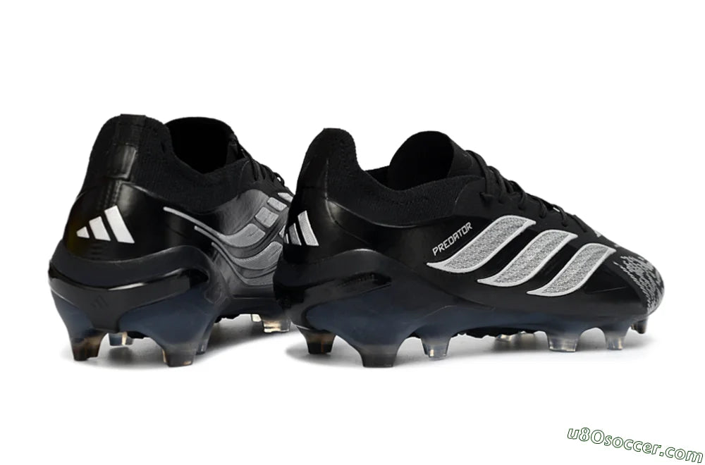 ADIDAS PREDATOR 26 ELITE FG Firm Ground Soccer Cleats - Black/Silver Shade/White Accent