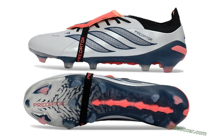 ADIDAS PREDATOR 26 ELITE Fold-Over Tongue FG Soccer Cleats - White/Midnight Blue/Flame Orange