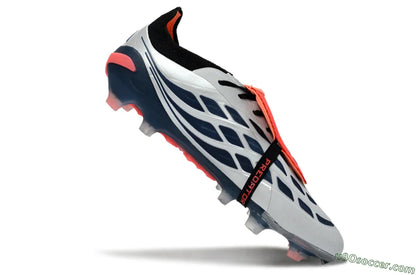ADIDAS PREDATOR 26 ELITE Fold-Over Tongue FG Soccer Cleats - White/Midnight Blue/Flame Orange