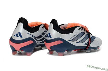 ADIDAS PREDATOR 26 ELITE Fold-Over Tongue FG Soccer Cleats - White/Midnight Blue/Flame Orange